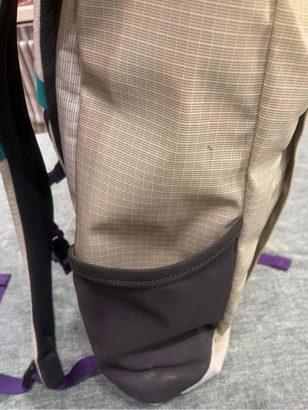 Retired Patagonia White Backpack with Purple & Teal Accents